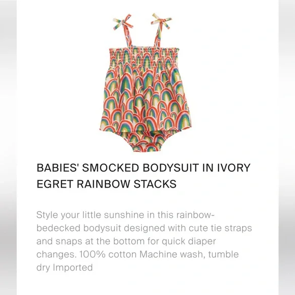 ❤️Tucker + Tate Ivory Egret Rainbow Stacks Dress EUC - Picture 5 of 5